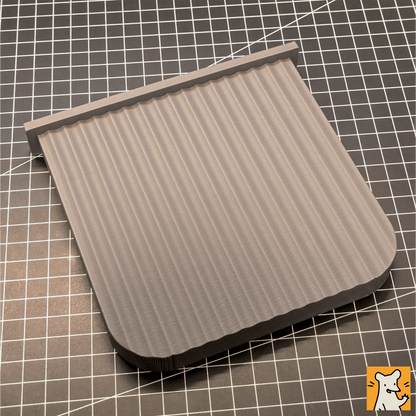 QuickSwap replacement part showing a 3D printed large platform with ribbed texture on a grid background.