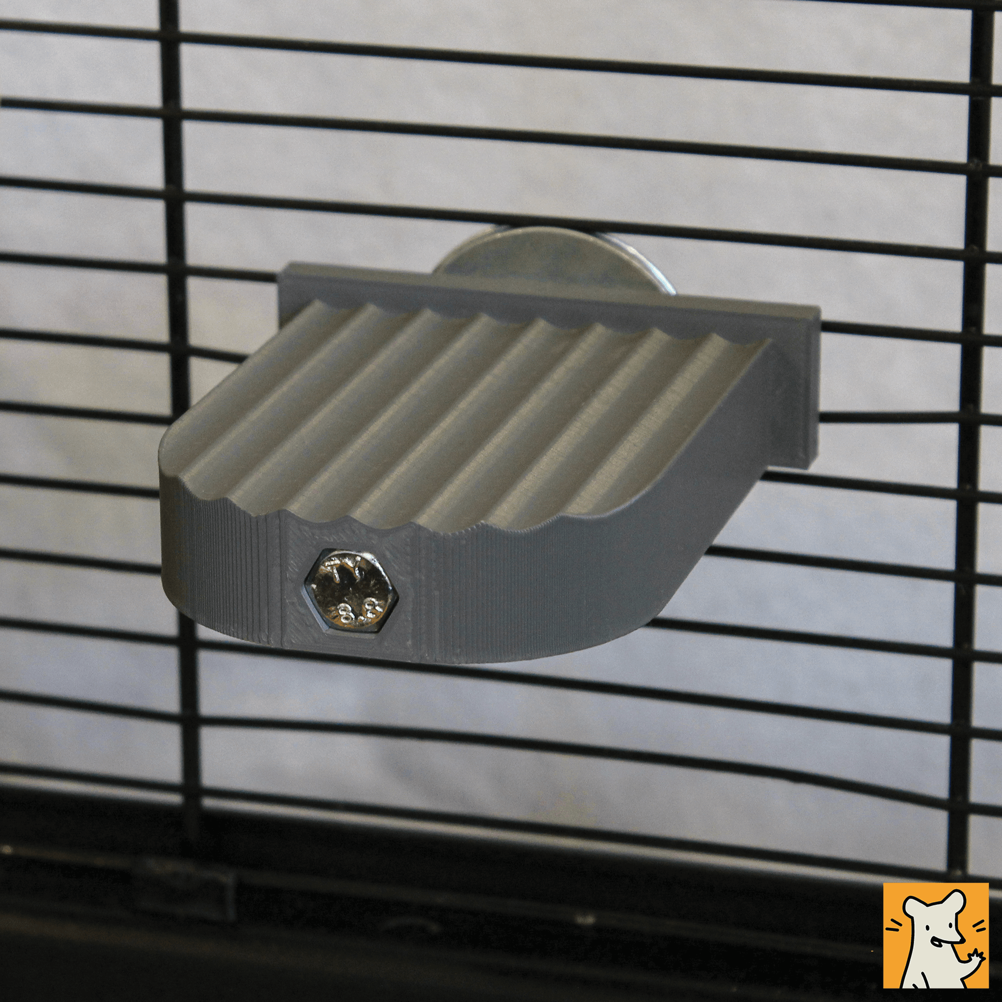 Small rat cage platform designed for climbing and exploring, 3D printed with extra grip for small pets.