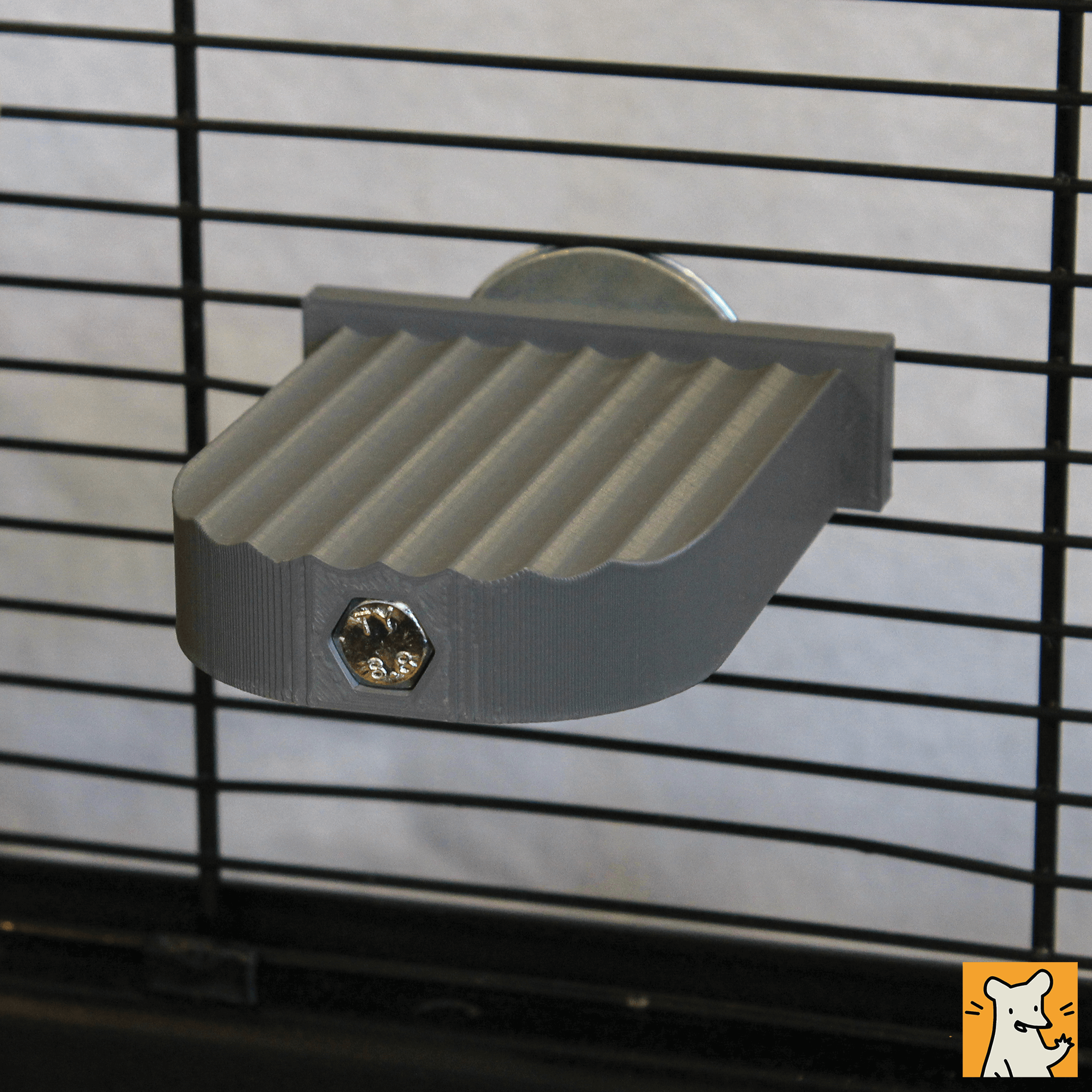 Small rat cage platform designed for climbing and exploring, 3D printed with extra grip for small pets.