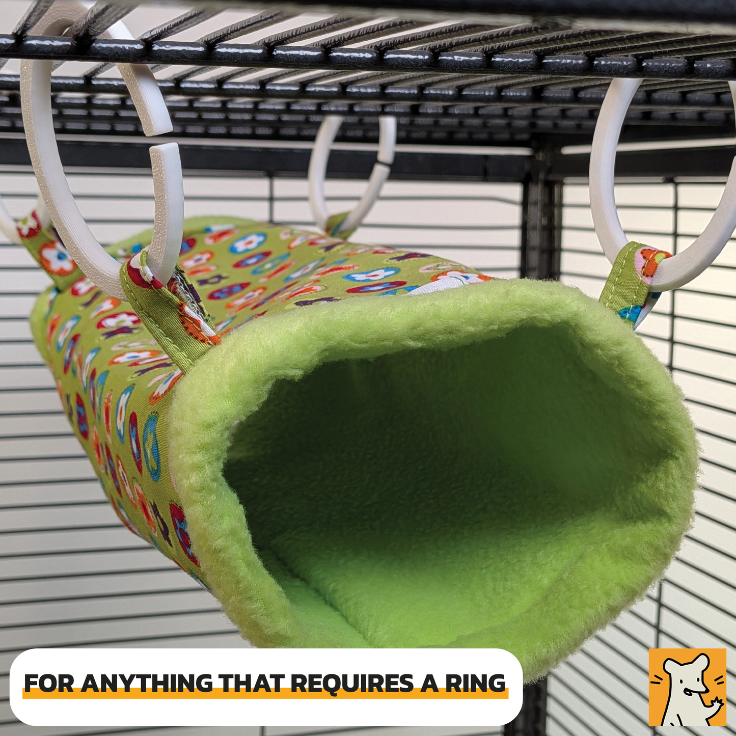 Set van 4 Hangmat C-Ringen voor Ratten en Cavia's