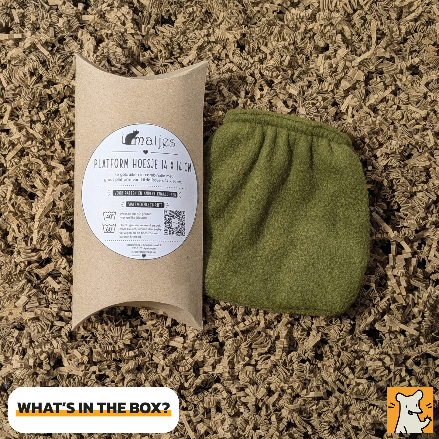 Fleece Hoes voor Groot Rattenkooi Platform 14 x 14 cm